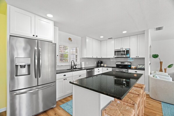 Microwave, oven, stovetop, dishwasher