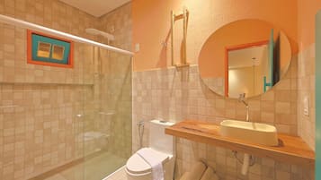 Double Room | Bathroom | Shower, towels, soap, shampoo