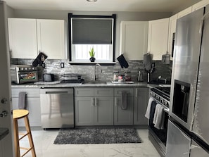 Microwave, oven, stovetop, dishwasher