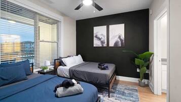 3 bedrooms, iron/ironing board, travel cot, WiFi