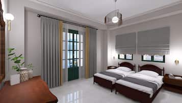 Chambre Deluxe Double ou avec lits jumeaux, balcon, vue mer