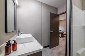 Hair dryer, towels, soap, toilet paper - Modern Muse Loft 1BR w/parking (Vestal)