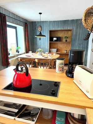 Fridge, microwave, stovetop, dishwasher