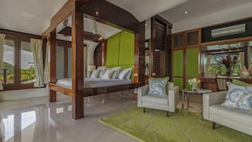 Luxury-Villa, Meerblick, Turm | Hochwertige Bettwaren, Betten mit Memory-Foam-Matratzen