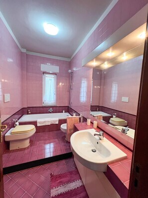 Dusche, Haartrockner, Bidet, Handtücher