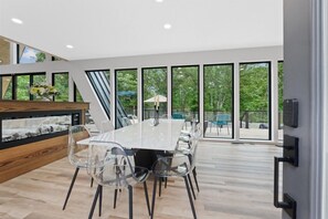 Dining - Epic A-Frame Retreat | Rooftop, Theater, Hot Tub + Sauna (Hermann)