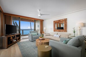 コンドミニアム ベッド (複数台) (Keauhou Kona Surf & Racquet Club#4-20) | リビング エリア