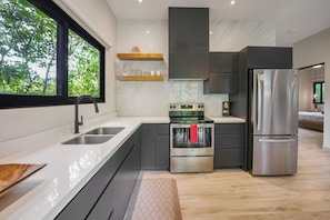 Microwave, oven, stovetop, dishwasher