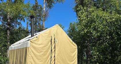Talkeetna Hot Tents with Denali view.