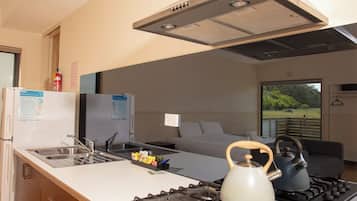 Fridge, microwave, stovetop