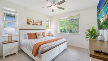 4 dormitorios, tabla de planchar con plancha, cuna de viaje