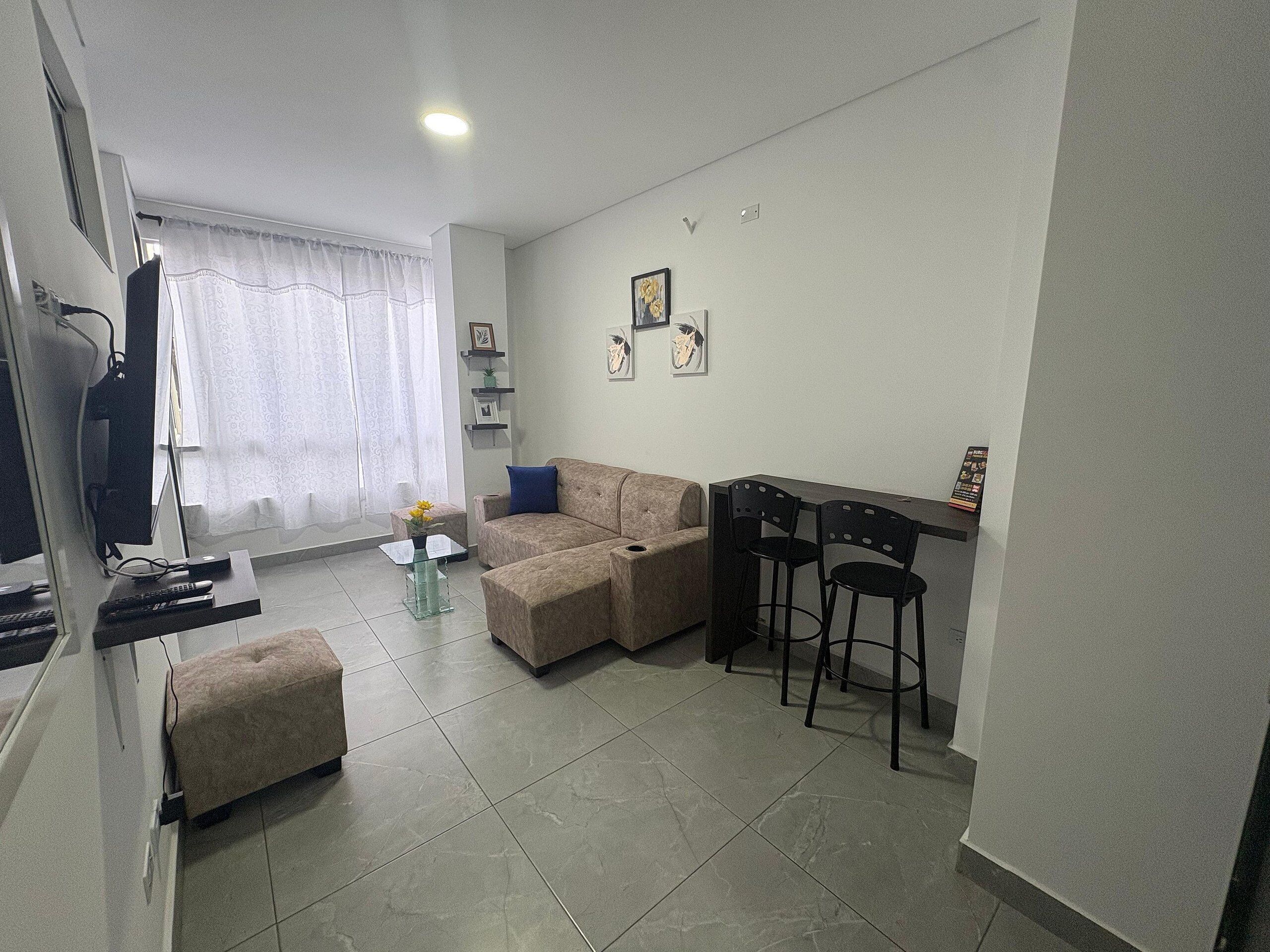 Basic Apartment | Living area | TV, heated floors