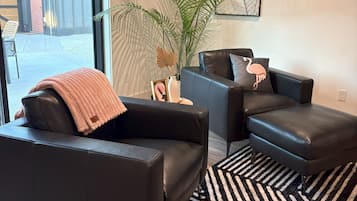 Smart TV, fireplace, video games, foosball
