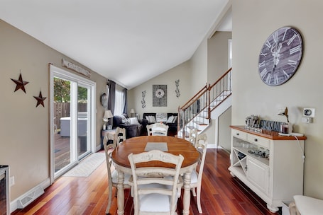 Interior. Saratoga Backyard Spa Retreat | Hot Tub + Pool + Fire Pit & Outdoor Dining