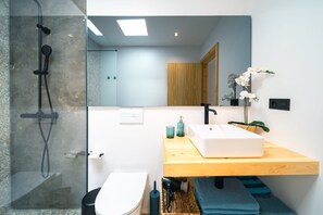 Regadera, secadora de cabello, toallas 