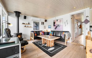 Televisión y chimenea 