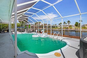 Pool - Waterfront Beach-Style Retreat with Pool, Dock & Game Room in Fort Myers (Fort Myers Beach)
