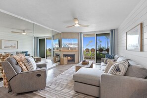 Smart TV, fireplace, DVD player, foosball - *New Listing*- Beautiful renovated unit with ocean views from the balcony! -  D106 (Oceanside)