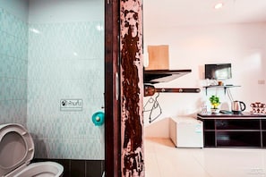 Double Room, Balcony, Hill View | Bathroom | Free toiletries, hair dryer, towels, soap