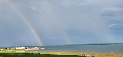 "Sunrise Beach" Travel Trailer on 435' of Lake Michigan frontage- Fish on!