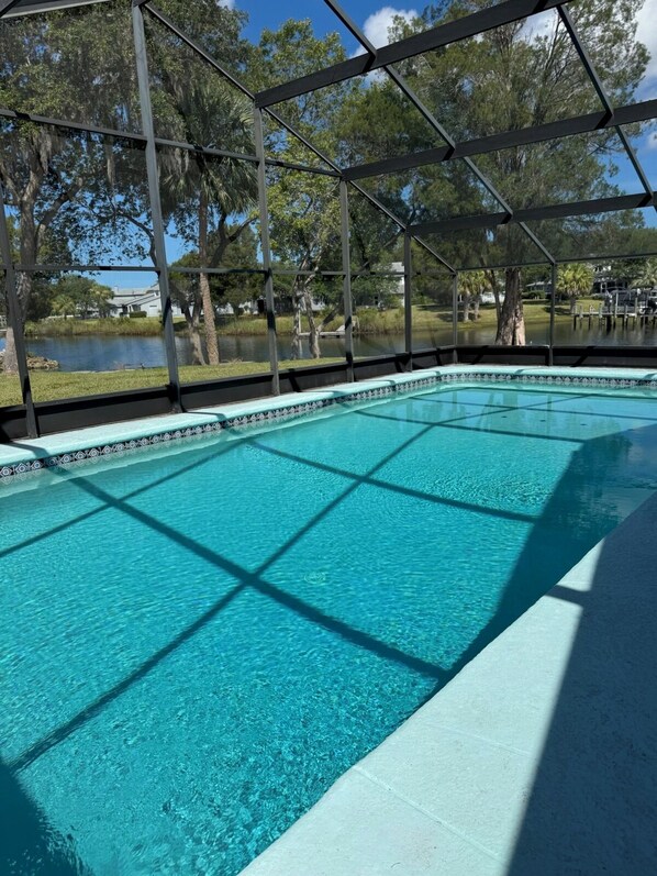 Outdoor pool, a heated pool