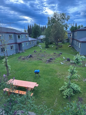 Terrace/patio. 1.5 miles from the mouth of the Kenai River. In the heart of Kenai!