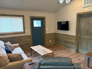 Living area - TOTAL RENOVATION - vacation cabin, riverfront - Hunt, TX (Ingram)