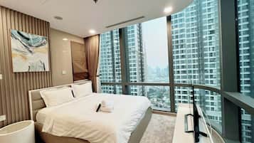 Deluxe Apartment, 2 Bedrooms, Balcony, City View | Premium bedding, memory-foam beds, individually decorated