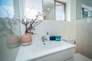 Hair dryer, soap, shampoo