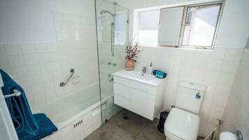 Secador de pelo, jabón y champú