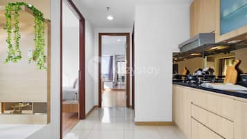 Lejlighed - 2 soveværelser - byudsigt | Privat køkken