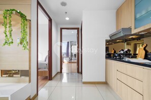 Appartement, 2 chambres, vue ville | Cuisine privée