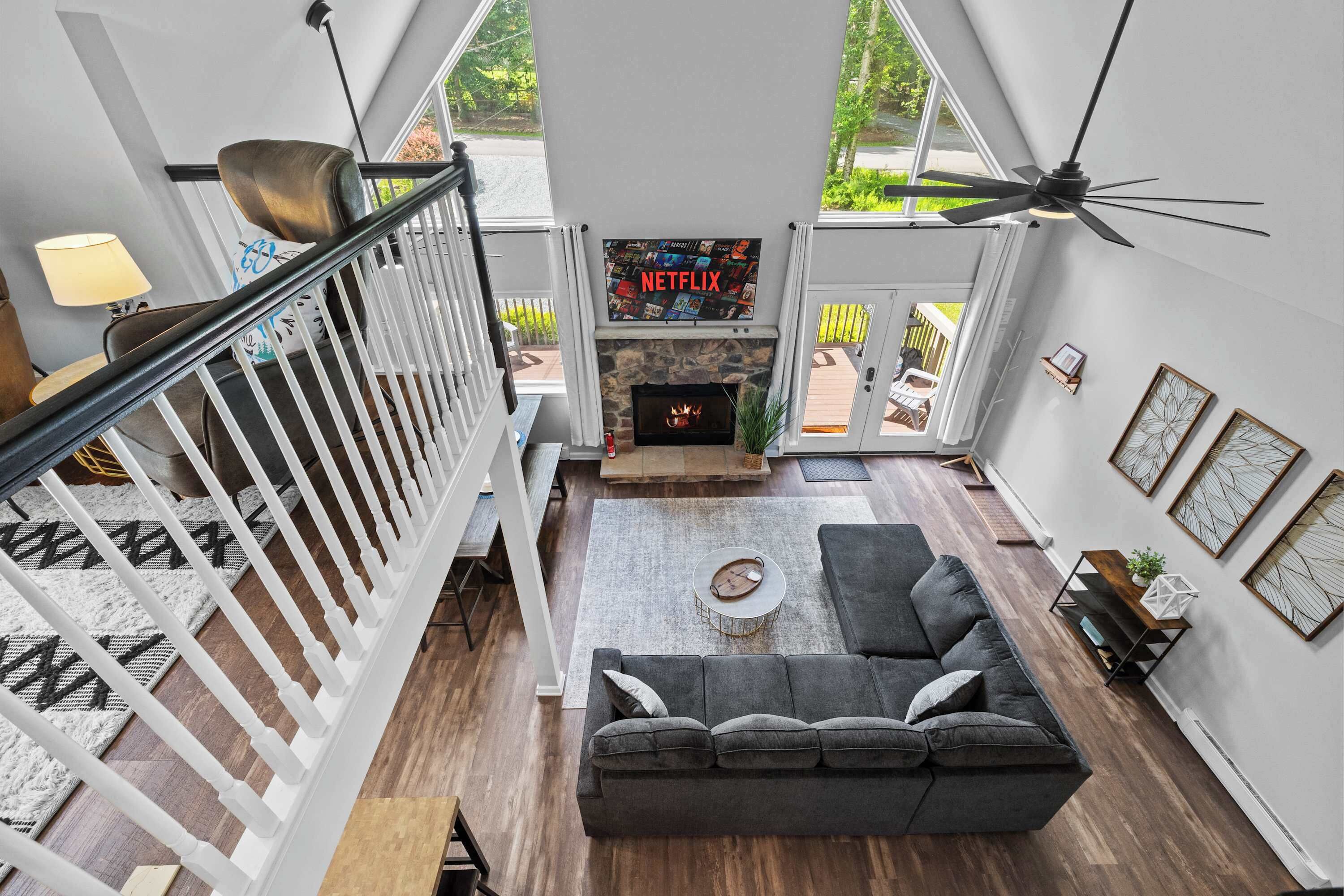 Télévision, cheminée