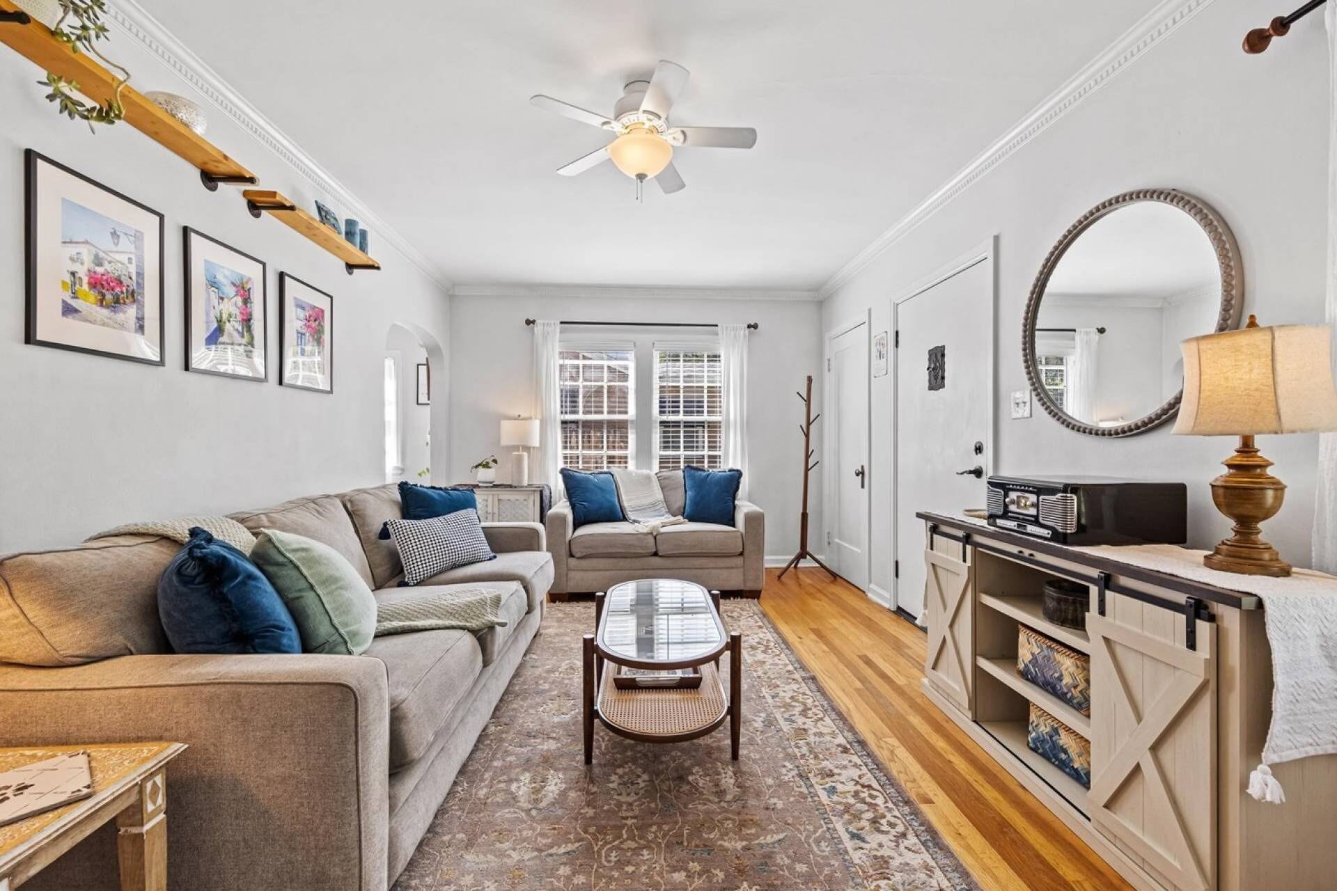 The light-filled living room
