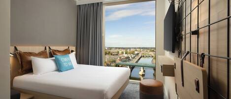 Desk, blackout drapes, soundproofing, free cribs/infant beds