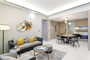 Premier Apartment, 2 Bedrooms | Living area | 55-inch Smart TV with digital channels