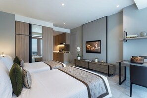 Minibar, coffres-forts dans les chambres, Wi-Fi gratuit, draps fournis