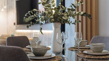 Apartment, Balcony | Living area | 40-inch flat-screen TV with digital channels