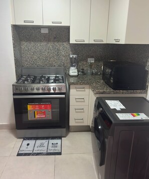 Fridge, microwave, stovetop, dishwasher