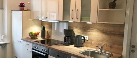 Fridge, oven, stovetop, dishwasher