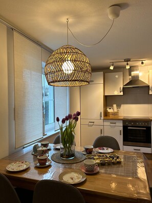 Dining - Holiday Apartment '2, 70sqm' with Shared Terrace, Shared Garden and Wi-Fi (Schmallenberg)
