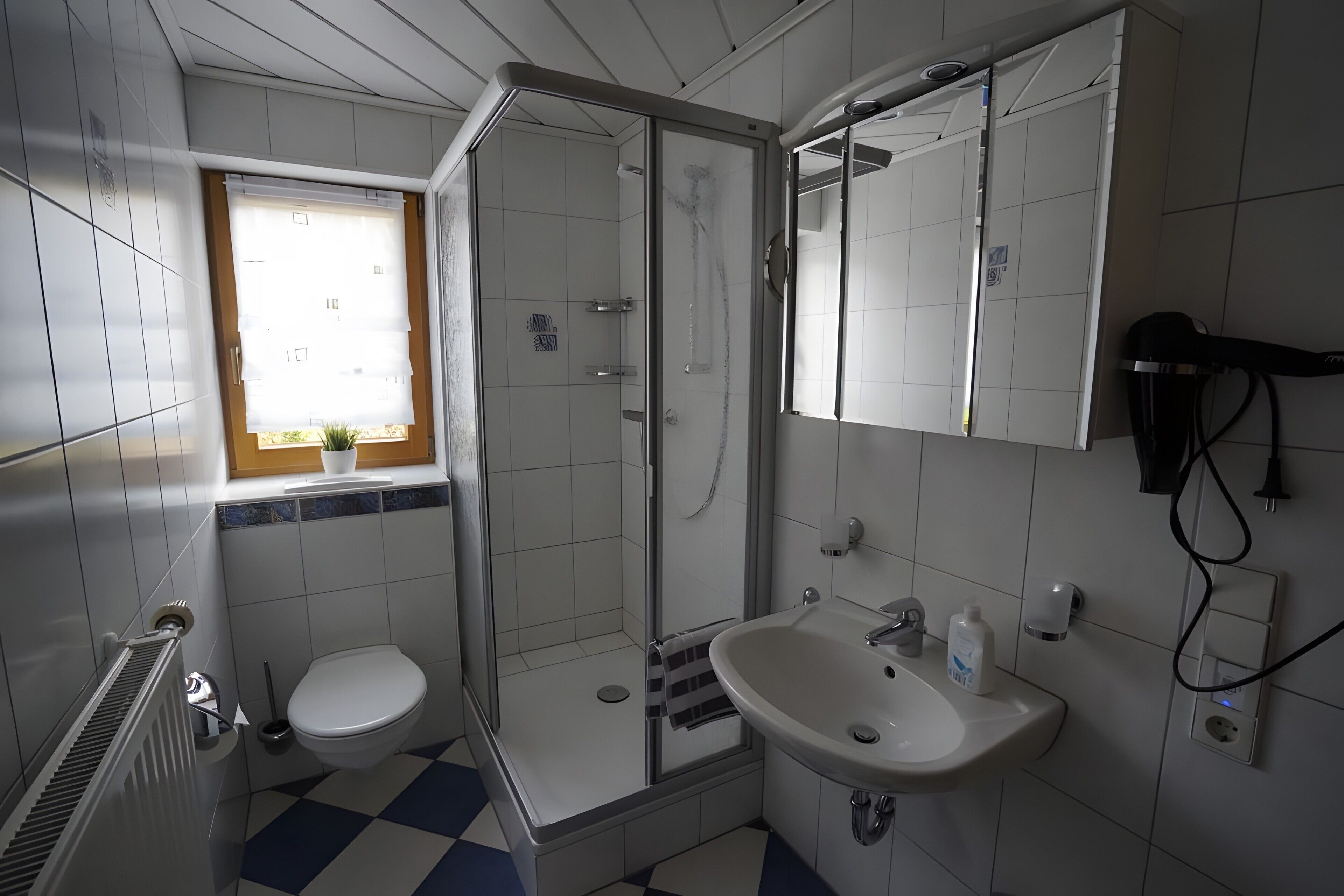 Dusche, Haartrockner, Handtücher