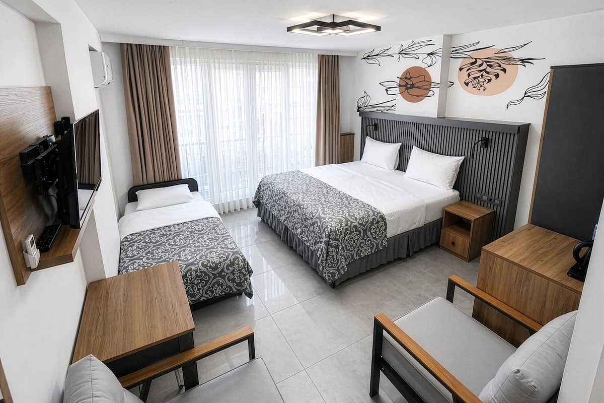 Familien-Dreibettzimmer | Allergikerbettwaren, Tempur-Pedic-Betten, schallisolierte Zimmer