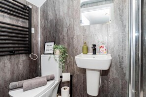 Dusche, Haartrockner, Handtücher