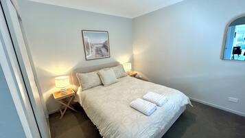 2 bedrooms, in-room safe, iron/ironing board, travel cot