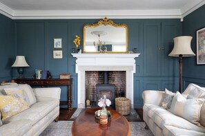 TV, fireplace, offices - A large Georgian family style property (Chichester)