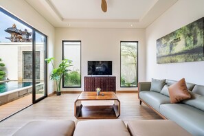 Villa Confort, 3 chambres, piscine privée | Téléviseur