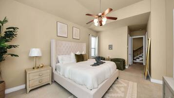 3 slaapkamers, een bureau, een strijkplank/strijkijzer, wifi