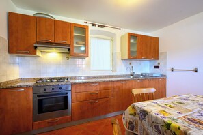 Fridge, oven, stovetop, dishwasher