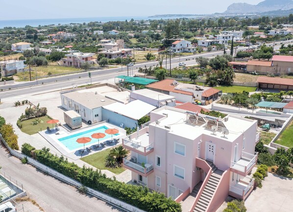 Exterior - Newly furnished apartment with outdoor pool and absolute sea view! (Afandou)
